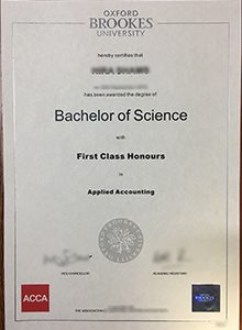 Oxford Brookes University degree certificate