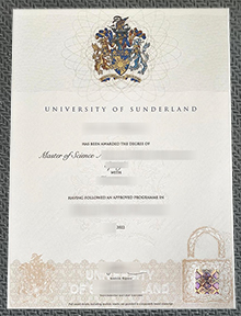 University of Sunderland degree certificate