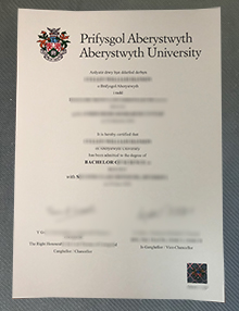 Aberystwyth University degree certificate