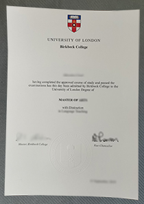 Birkbeck College degree certificate