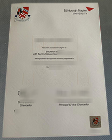 Edinburgh Napier University degree certificate