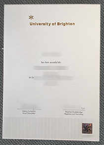 University of Brighton degree certificate