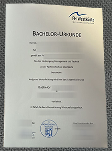 Fachhochschule Westküste Urkunde sample