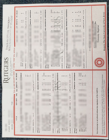 Rutgers University transcript