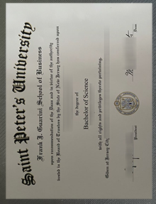 Saint Peter's University diploma sample