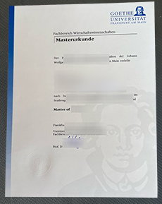 Goethe University Frankfurt Urkunde sample