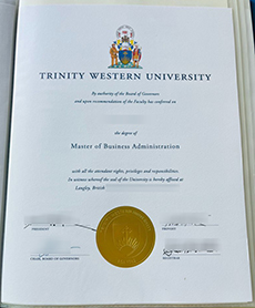 Trinity Western University degree certificate