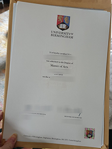 University of Birmingham degree certificate