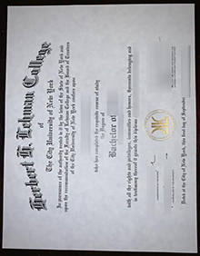 Lehman College diploma certificate