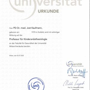 Universität Witten-Herdecke Urkunde