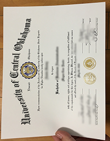 University of Central Oklahoma diploma certificate