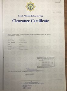 South African Police Service Clearance Certificate