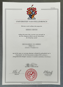 Universiteit Stellenbosch degeree sample