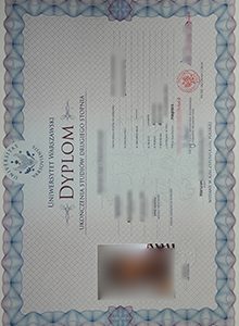 University of Warsaw diploma certificate