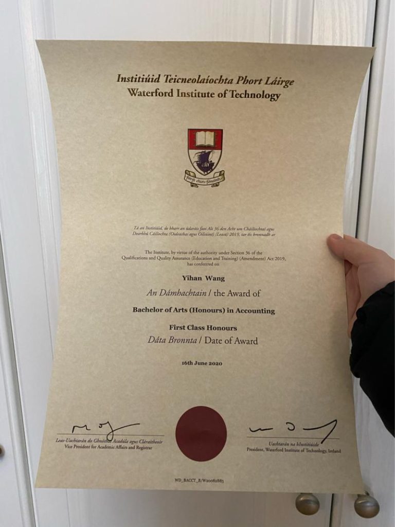 Waterford Institute Of Technology Degree Certificate