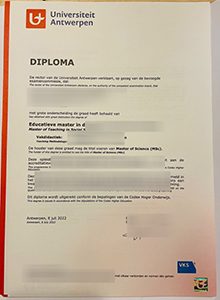 Universiteit Antwerpen diploma certificate