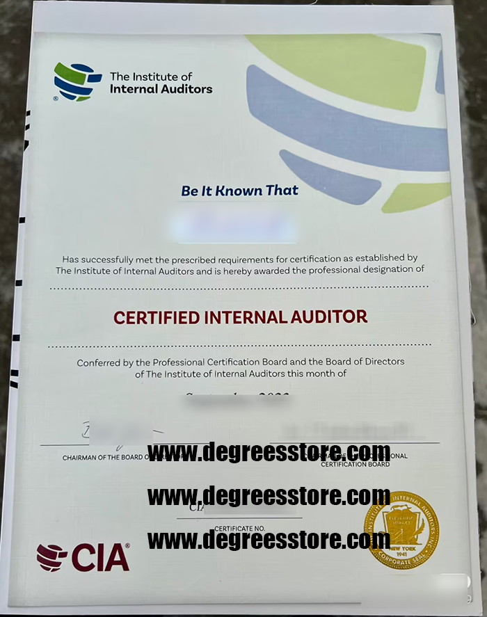 Certified Internal Auditor (CIA) certificate, Order a CIA certificate