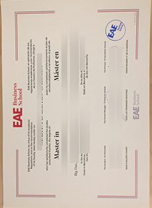 EAE Business School diploma sample