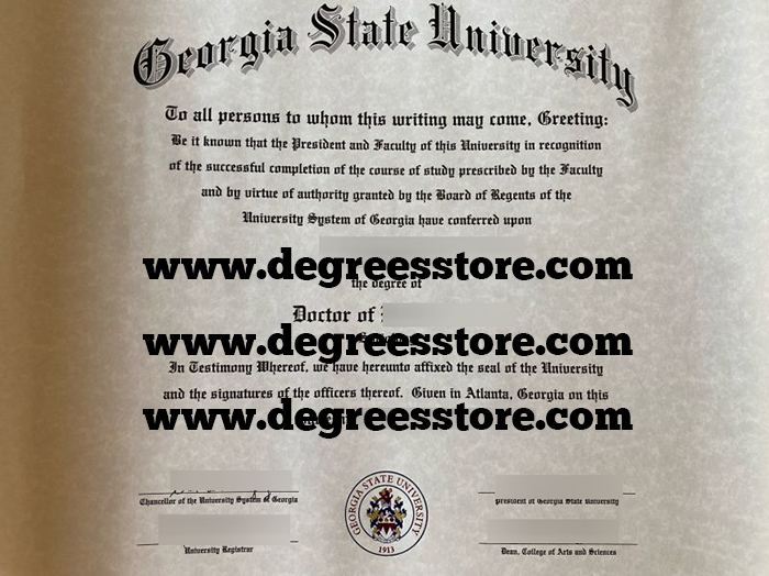 Georgia State University diploma, GSU degree sample