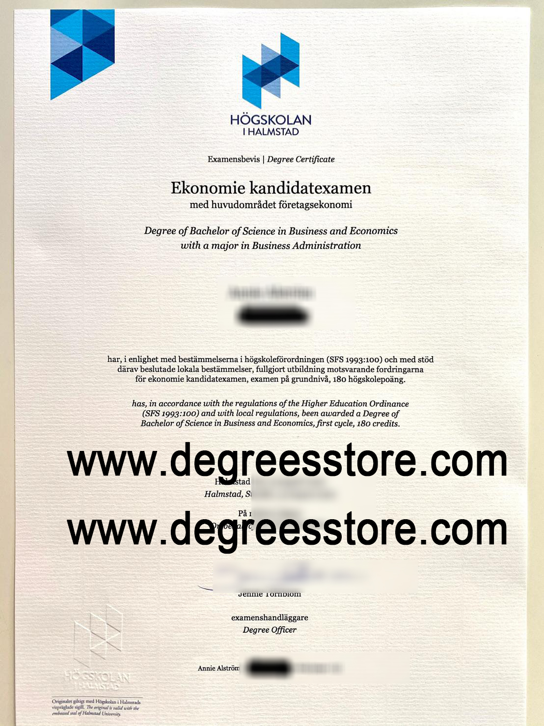 Högskolan i Halmstad diploma