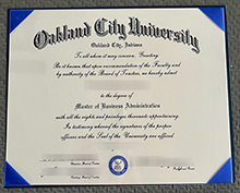 Oakland City University (OCU) diploma sample