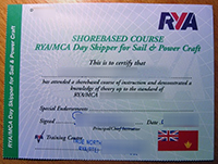 Rya Day Skipper Shorebased Certificate sample