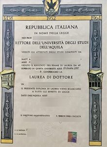 Università degli Studi dell'Aquila laurea