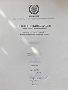 Chalmers University of Technology diploma sample