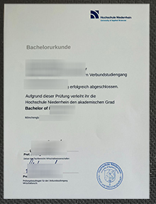 Hochschule Niederrhein Urkunde sample