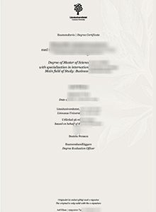 Linnaeus University degree certificate