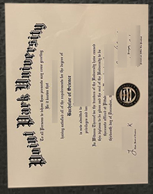 Point Park University diploma certificate