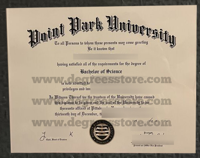 Point Park University diploma