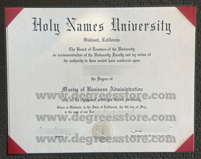 Holy Names University MBA diploma