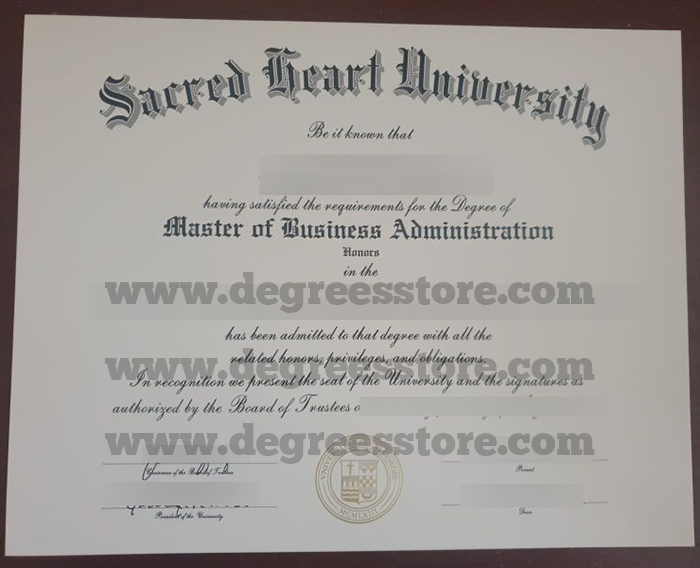 Sacred Heart University diploma