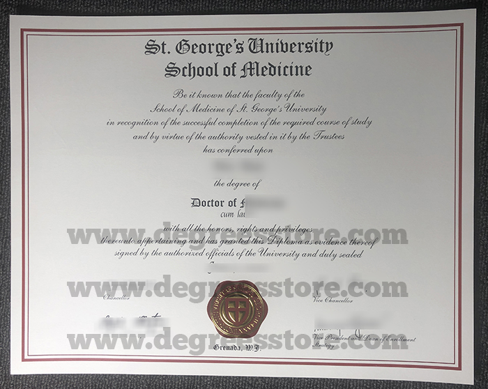 St. George's University School of Medicine diploma