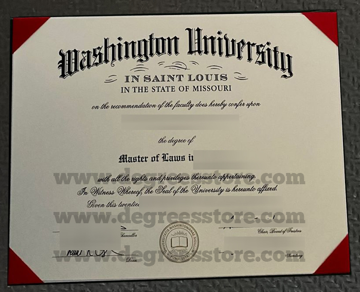 Washington University in St. Louis Master Laws diploma